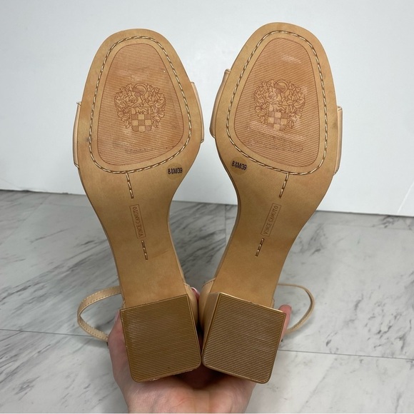 Vince Camuto Winderly Tan Leather Heeled Sandal 8.5 M - Picture 14 of 15